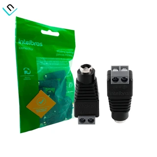 CONECTOR DE ENERGIA PARA CAMARA INTELBRAS, HEMBRA, (BOLSA X 10 UND)