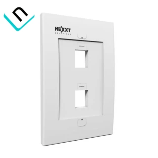 TAPA TOMA DATOS NEXXT AW160NXT02 | 2 PUERTOS, BLANCO