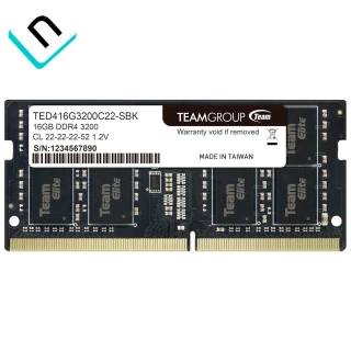 MEMORIA RAM SODIMM TEAMGROUP ELITE | 16GB DDR4, 3200 MHZ, PC4-25600, 1.2V, CL22